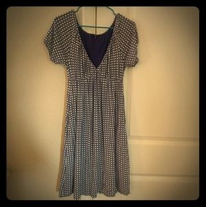 GAP white and blue polka dot short sleeve dress